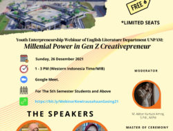 Sastra Inggris UNPAM Gelar Webinar Kewirausahaan Youthpreneurs’ Talk